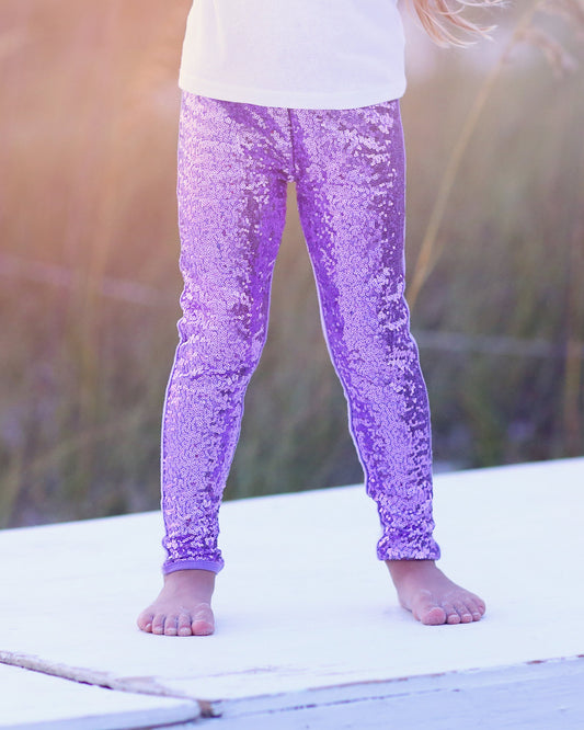 Sequin Leggings in Lavender