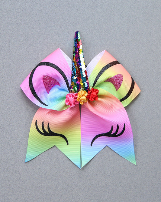 Rainbow Unicorn Hair Bow - Unicorn Rubberband - Unicorn Hair Accessory - Unicorn Hair Bow