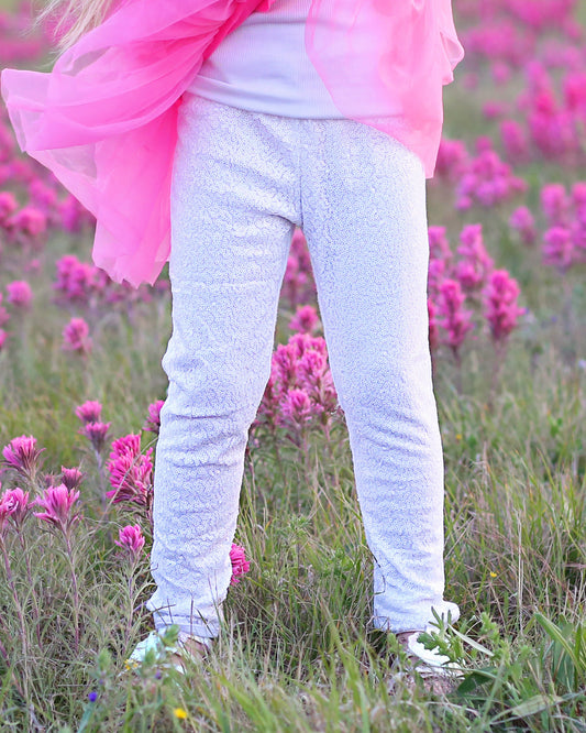 Sequin Leggings in White