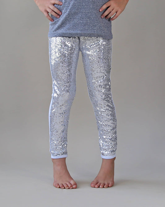 Sequin Leggings in Silver