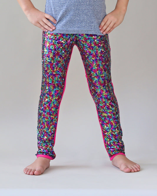Sequin Leggings in Rainbow