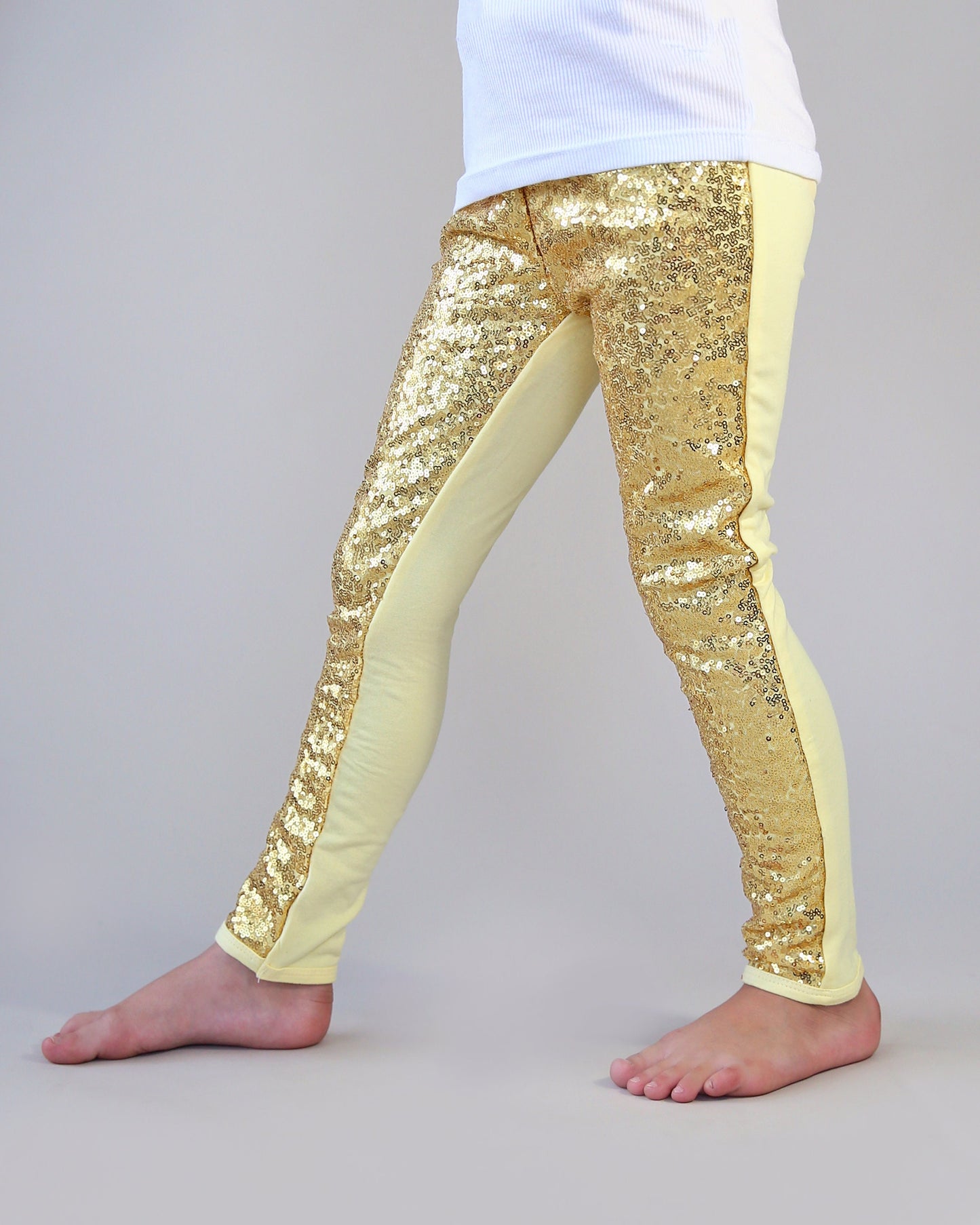 Sequin Leggings in Gold