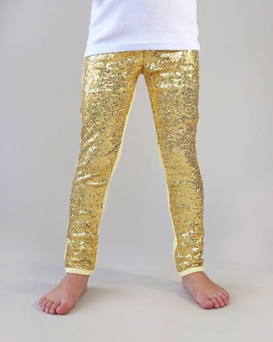 Sequin Leggings in Gold