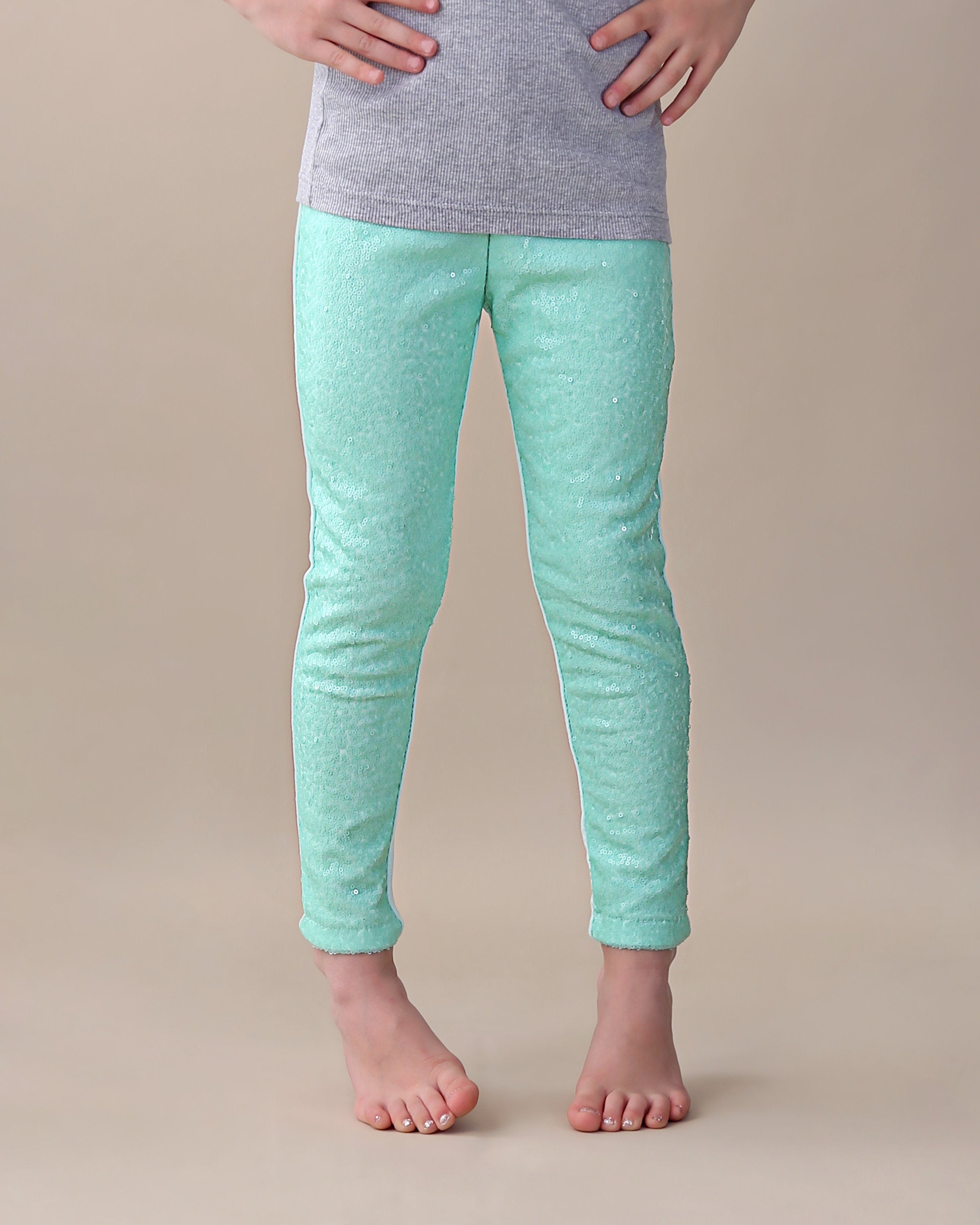 Sequin Leggings in Mint