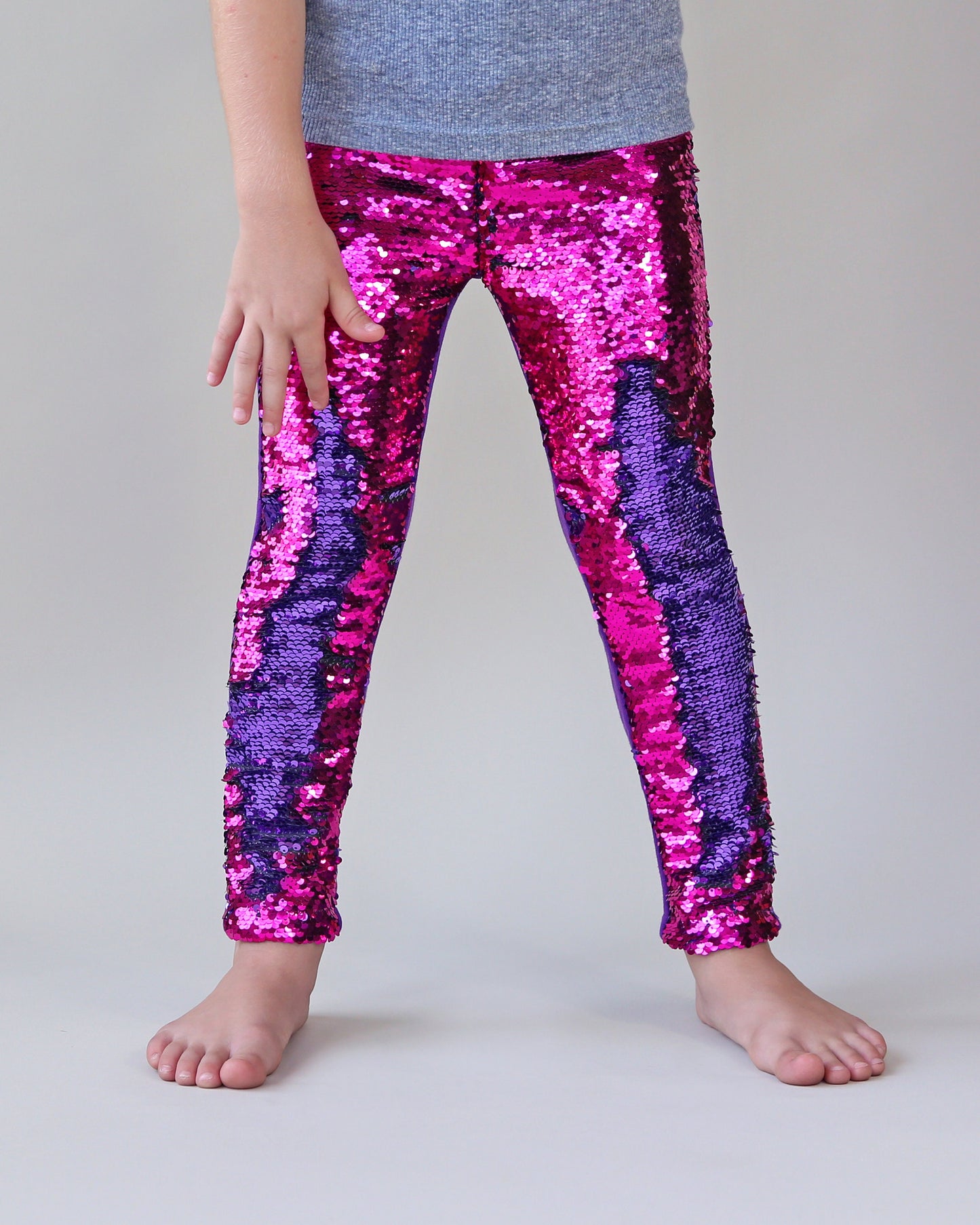 Flip Sequin Leggings in Hot Pink and Purple