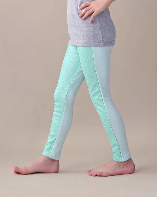 Sequin Leggings in Mint