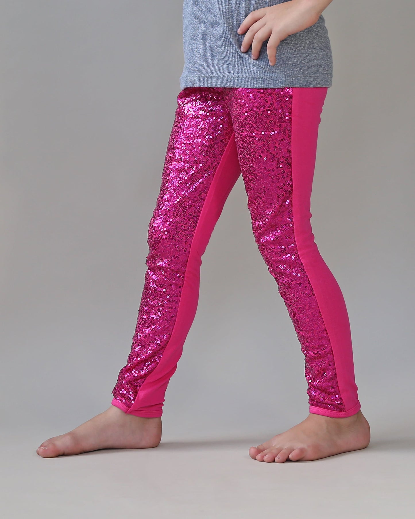 Sequin Leggings in Hot Pink