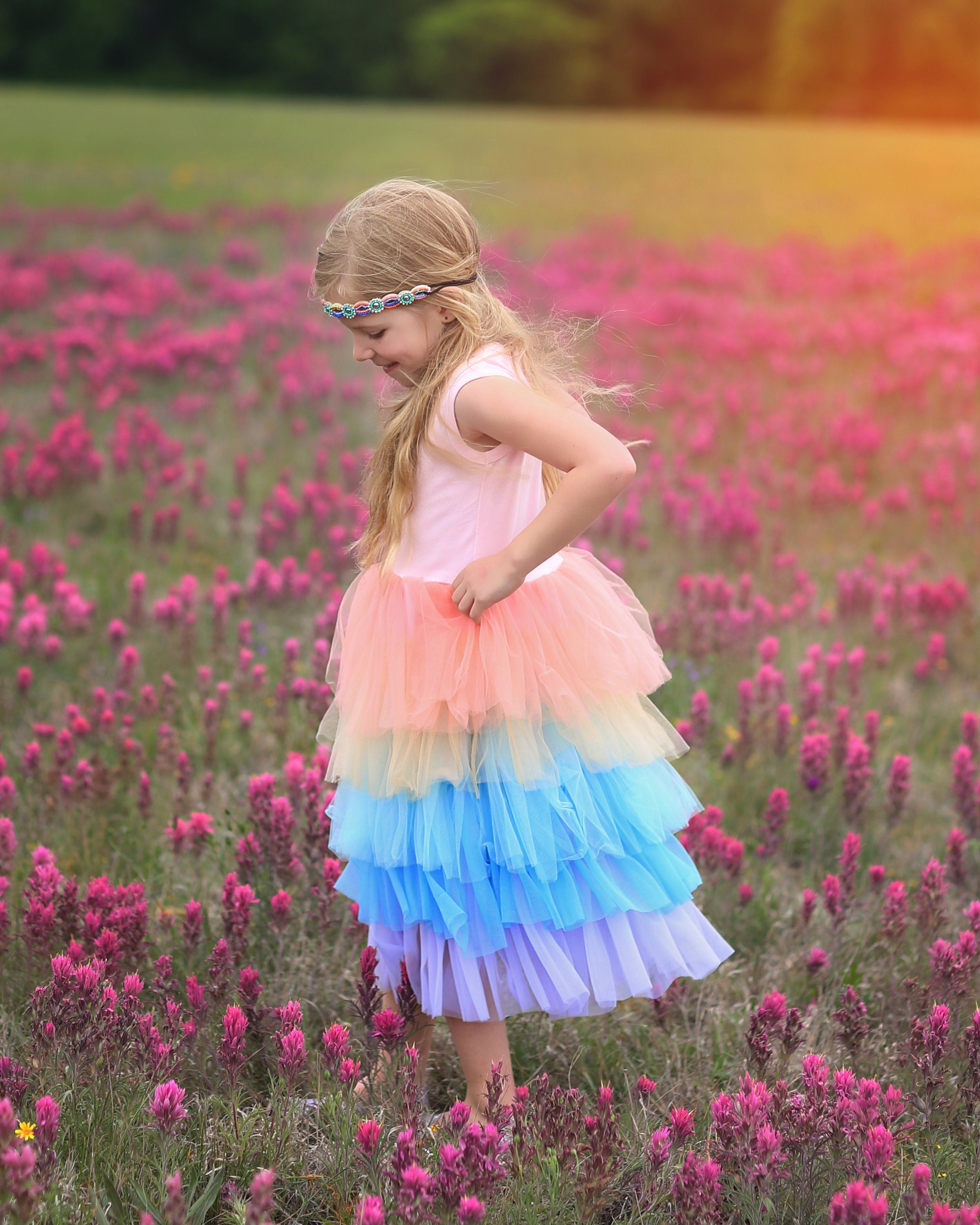 Tutu Dress in Pastel Rainbow