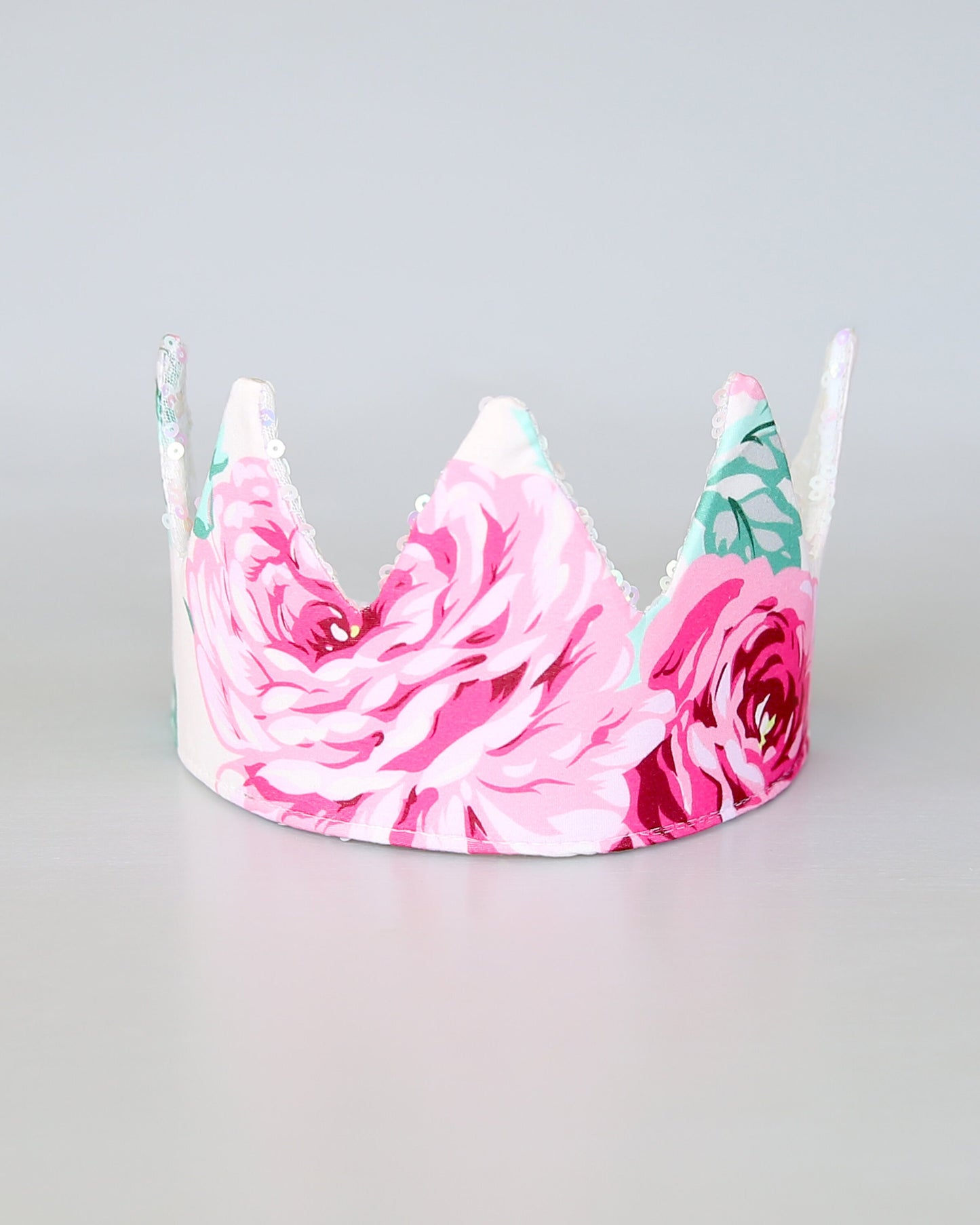 Dress Up Crown - Sequin Crown - Birthday Crown - Roses Sequin Crown REVERSE to White Sequins - Fits all