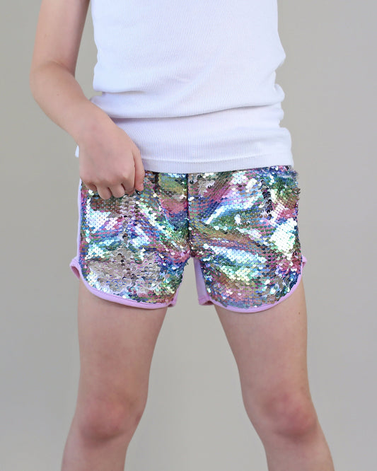 Flip Sequin Shorts in Pastels