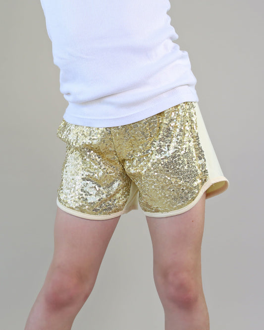 Sequin Shorts in Gold