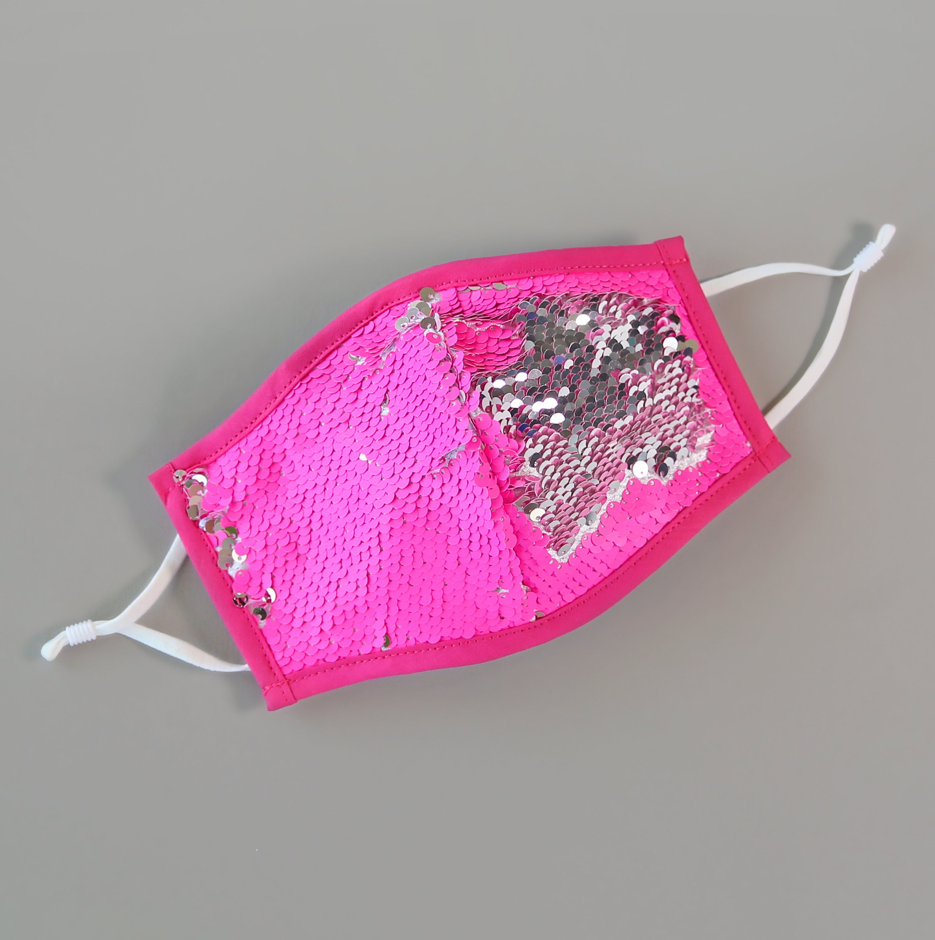 Sequin Face Mask - Pocket Filter Face Mask - Dust Face Mask - Glam Face Mask - Neon Pink Sequin Mask