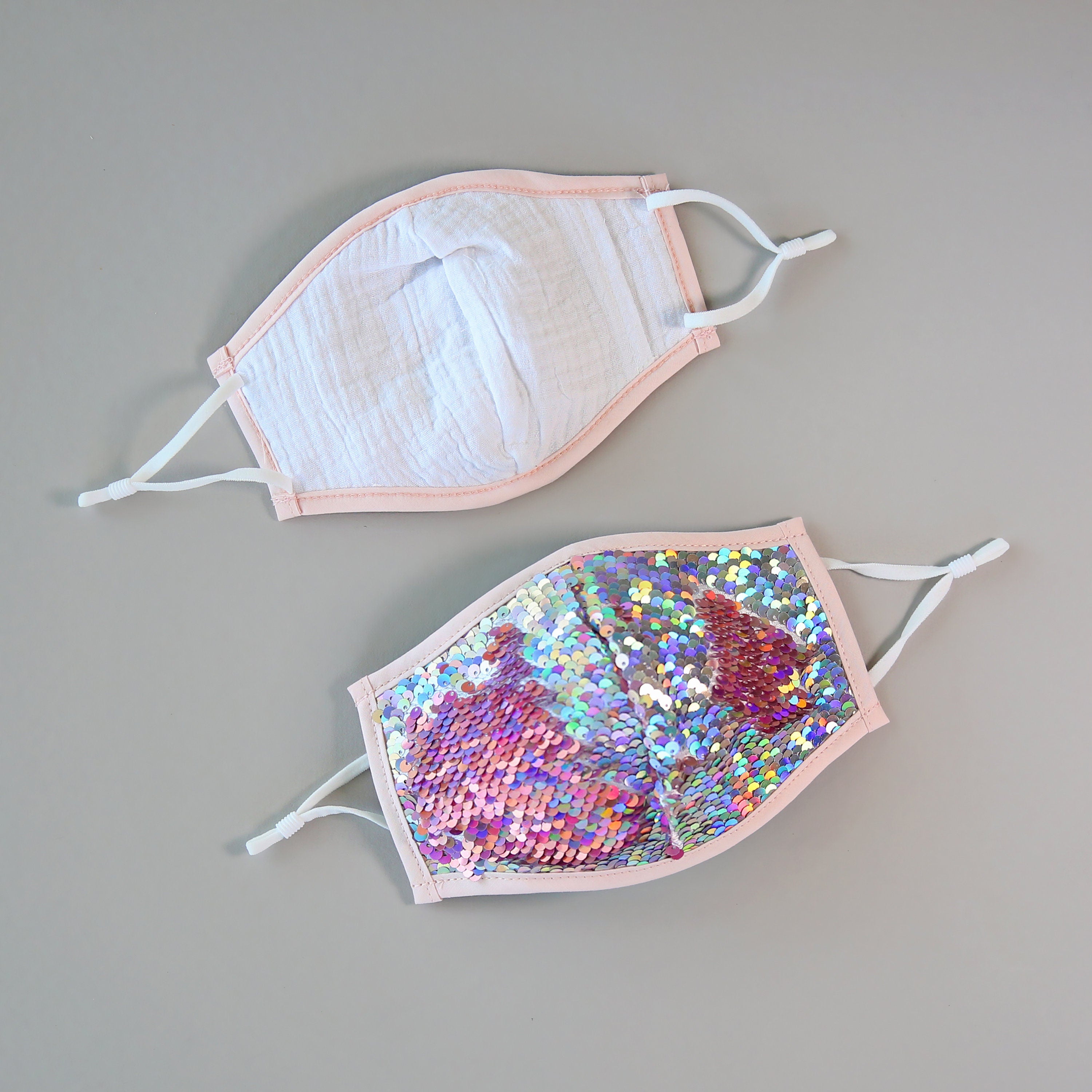 Sequin Face Mask - Pocket Filter Face Mask - Dust Face Mask - Glam Face Mask -Holographic Pink Sequin Mask