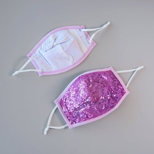 Sequin Face Mask - Pocket Filter Face Mask - Dust Face Mask - Glam Face Mask -Lavender Sequin Mask