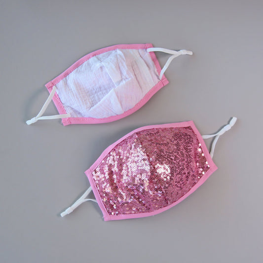 Sequin Face Mask - Pocket Filter Face Mask - Dust Face Mask - Glam Face Mask - Pink Sequin Mask