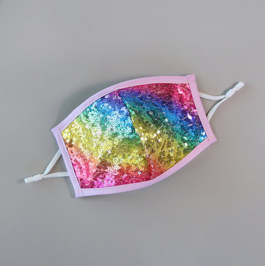 Sequin Face Mask - Pocket Filter Face Mask - Dust Face Mask - Glam Face Mask - Rainbow Sequin Mask