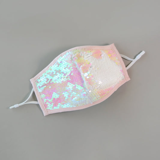 Sequin Face Mask - Pocket Filter Face Mask - Dust Face Mask - Glam Face Mask -Iridescent White Sequin Mask