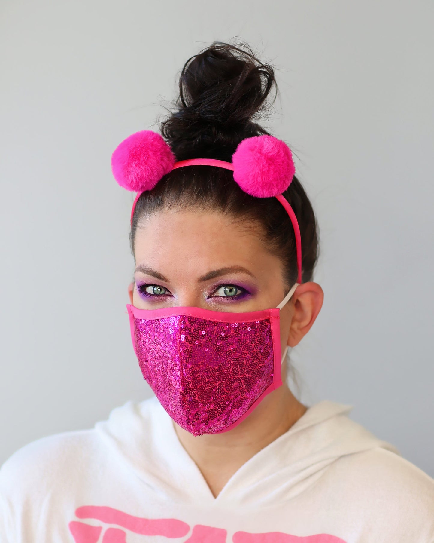 Sequin Face Mask - Pocket Filter Face Mask - Dust Face Mask - Glam Face Mask - Hot Pink Sequin Mask