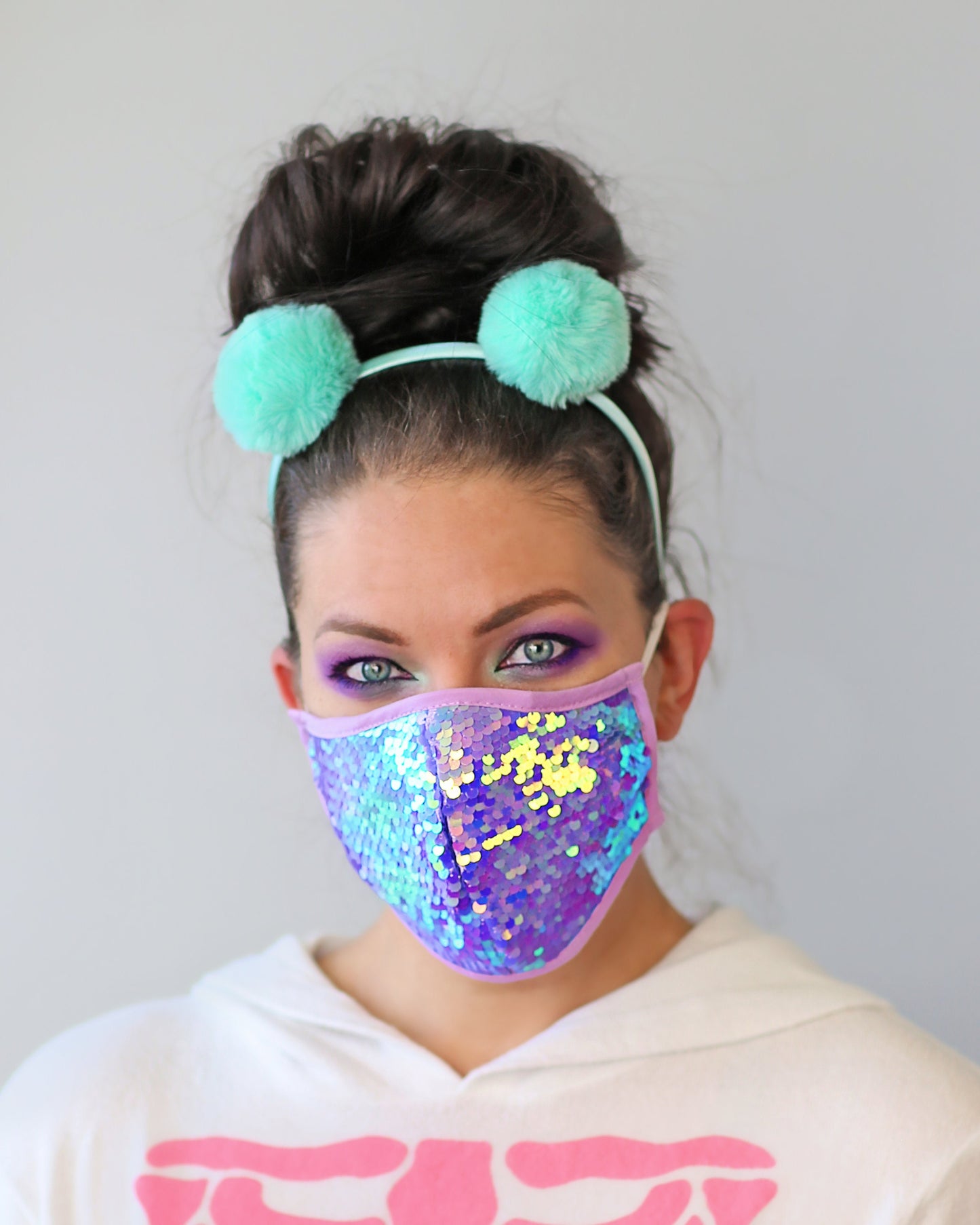Sequin Face Mask - Pocket Filter Face Mask - Dust Face Mask - Glam Face Mask -Reversible Lavender Sequin Mask