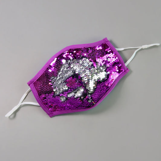 Sequin Face Mask - Pocket Filter Face Mask - Dust Face Mask - Glam Face Mask - Purple and Silver Sequin Mask - Purple Sequin Mask