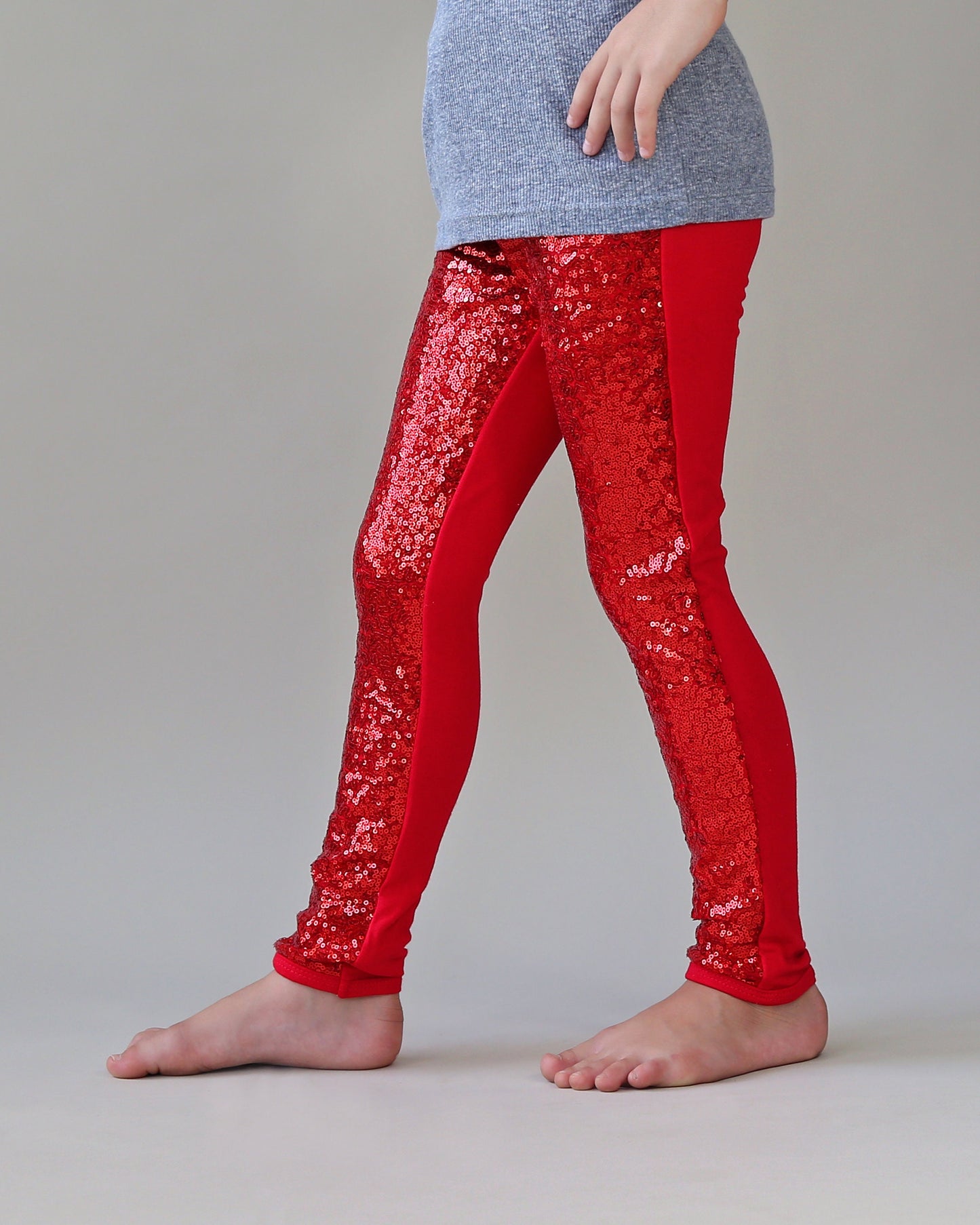 Sequin Leggings in Red