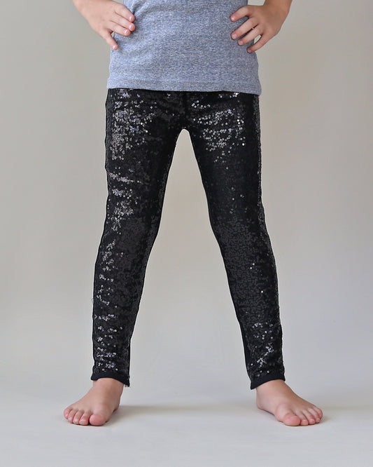 Sequin Leggings in Black