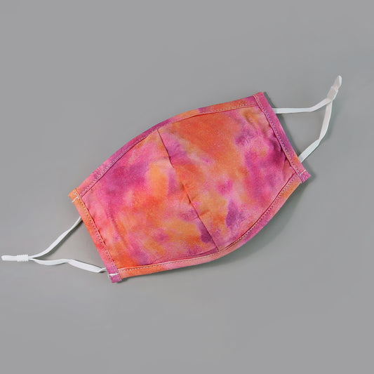 Sequin Face Mask - Pocket Filter Face Mask - Dust Face Mask - Glam Face Mask - Hot Pink and Orange Tie Dye Mask - Tie Dye Face Mask