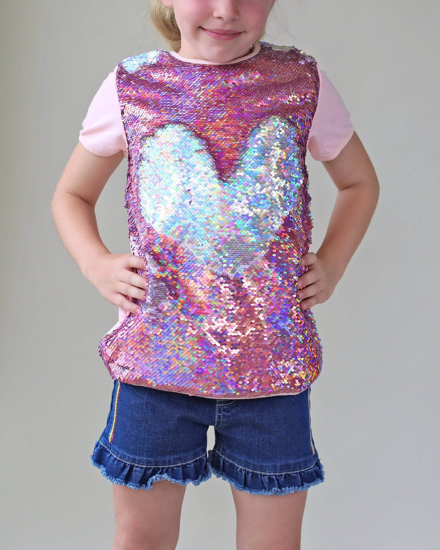 Pink and Silver Reversible Sequined Shirt - Pink and Silver flip Sequin Shirt - Pink and Silver Sequined Shirt - Magic Sequin Shirt