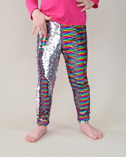 Flip Sequin Leggings in Rainbow