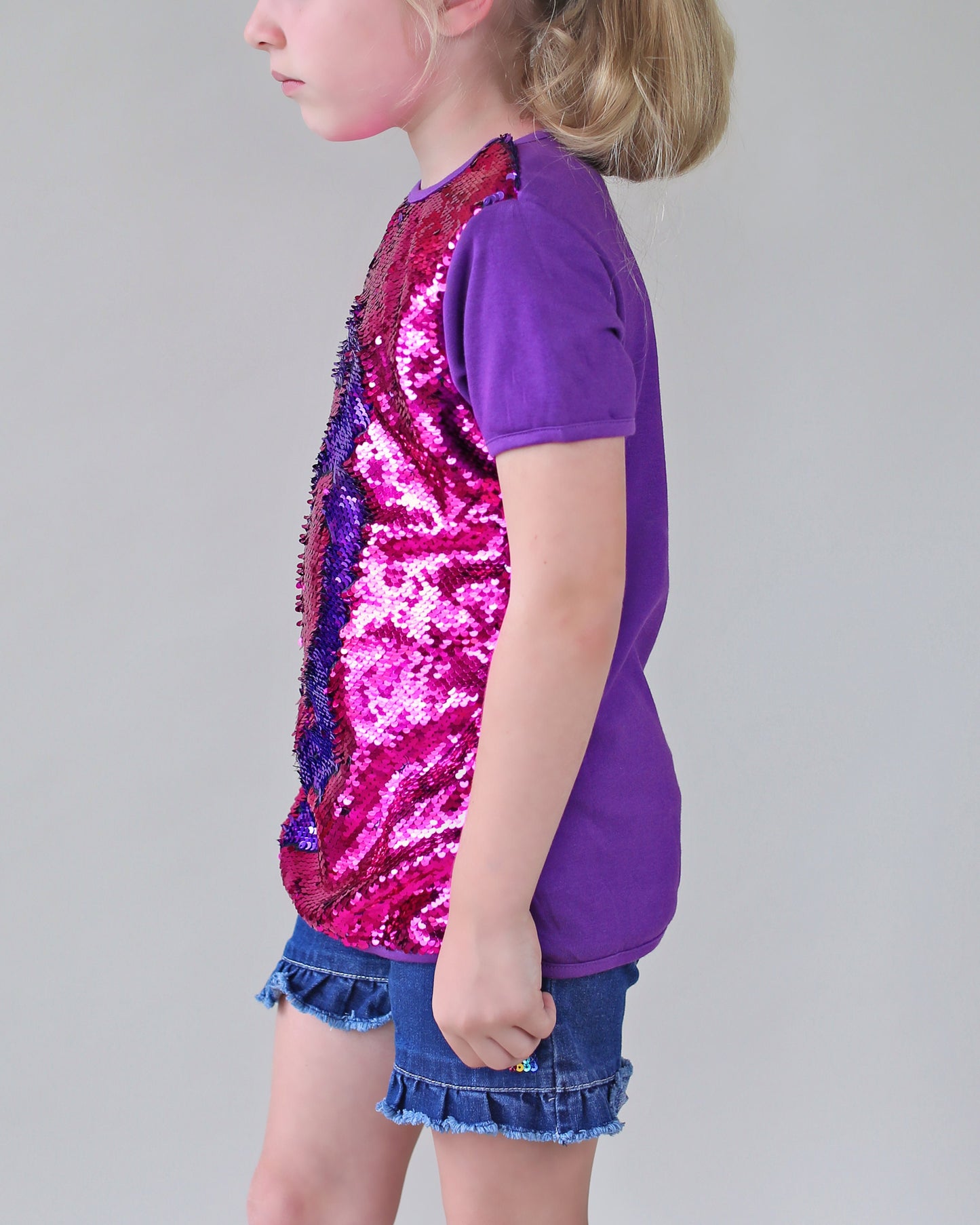 Hot Pink and Purple Reversible Sequined Shirt - Hot Pink Sequin Shirt - Purple Sequined Shirt - Magic Sequin Shirt