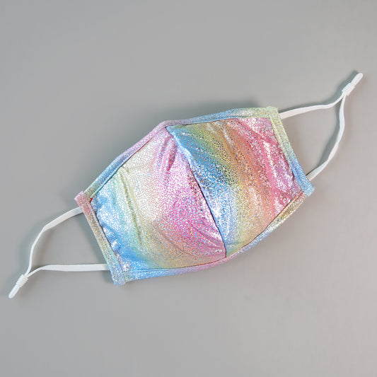 Sequin Face Mask - Pocket Filter Face Mask - Dust Face Mask - Glam Face Mask - Rainbow Metallic Mask - Metallic Pastel Face Mask