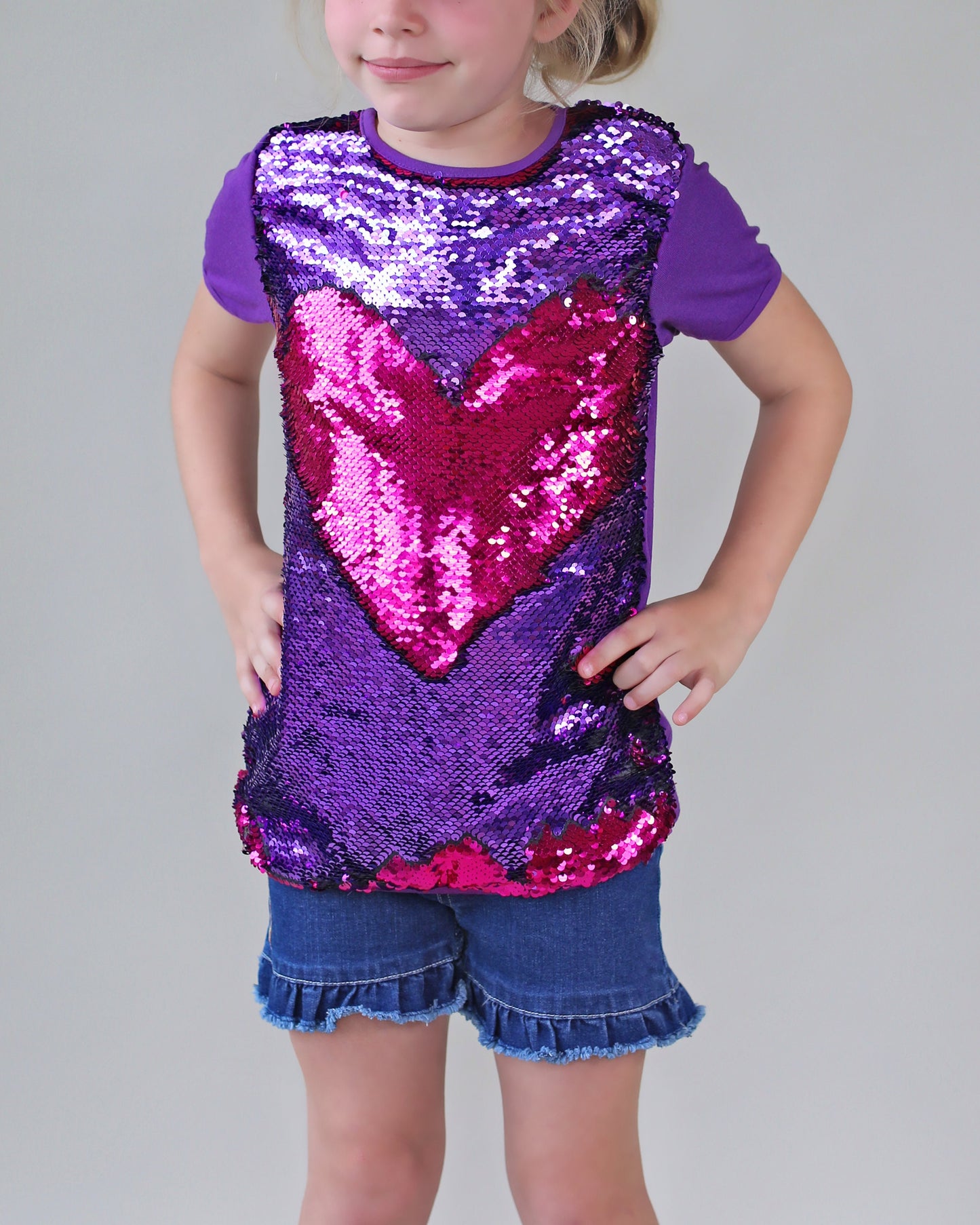 Hot Pink and Purple Reversible Sequined Shirt - Hot Pink Sequin Shirt - Purple Sequined Shirt - Magic Sequin Shirt