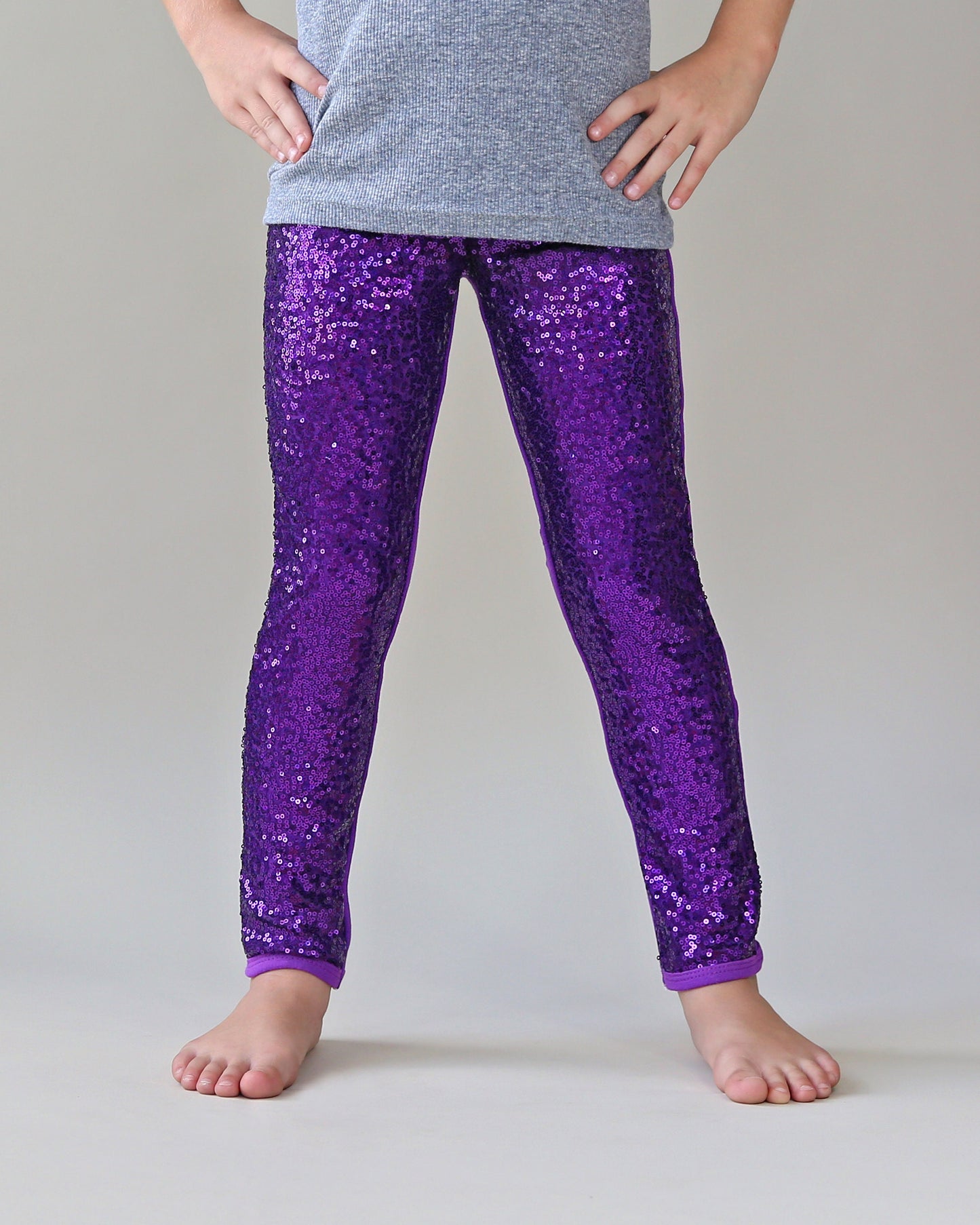 Sequin Leggings in Purple