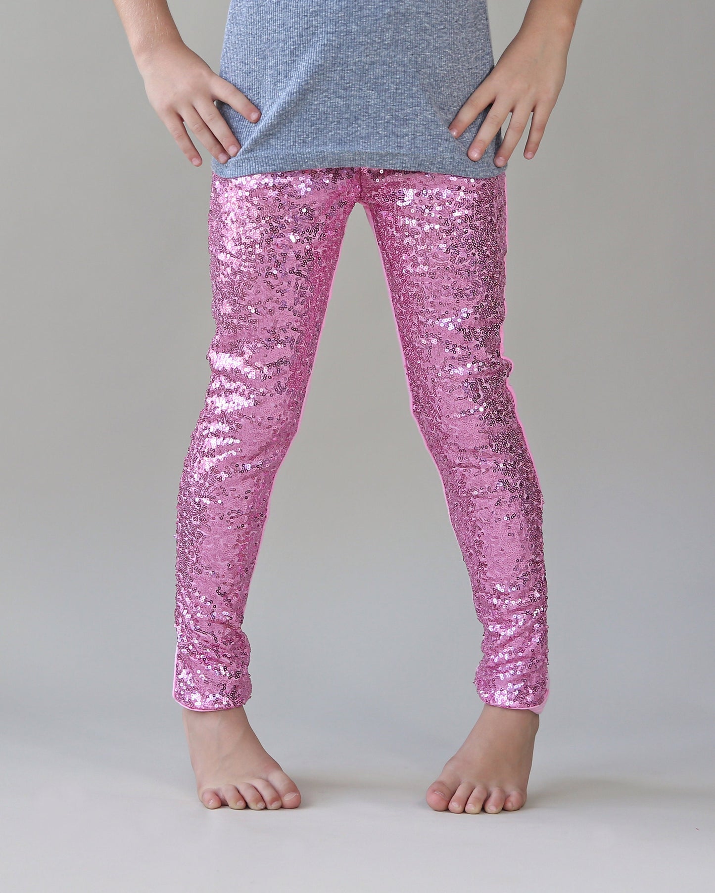 Sequin Leggings in Pink