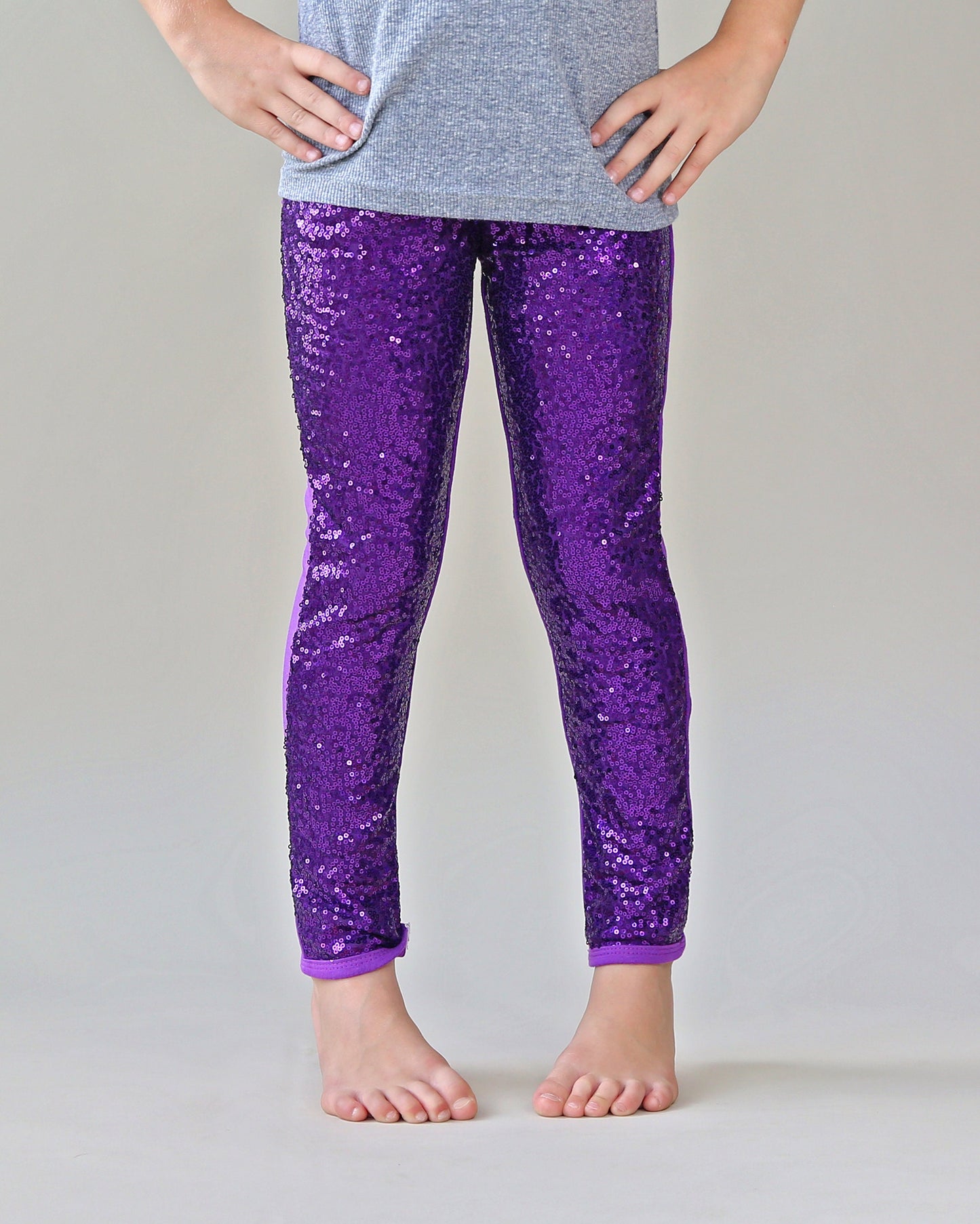 Sequin Leggings in Purple