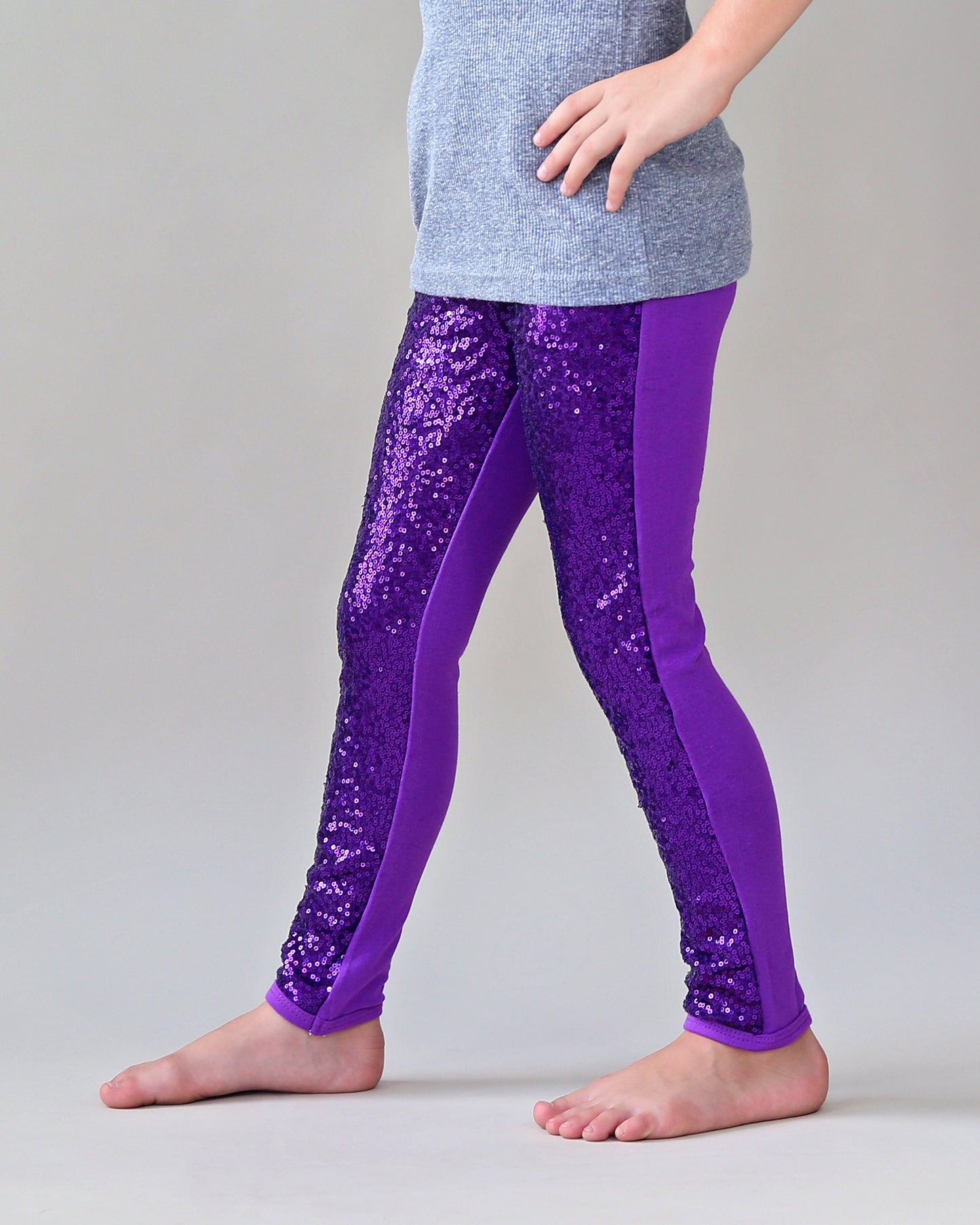 Sequin Leggings in Purple