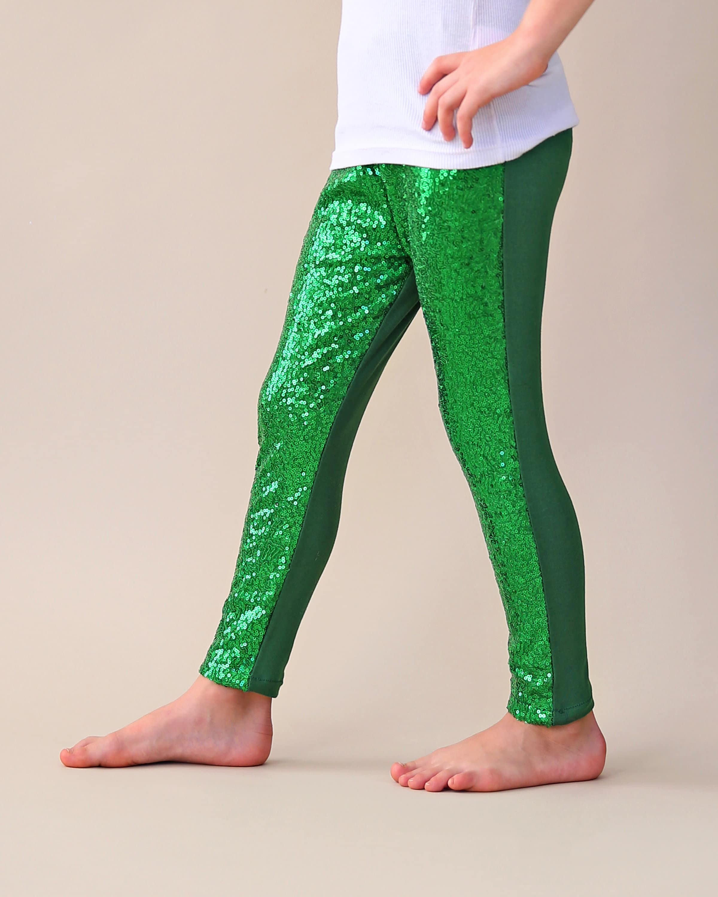 Sequin Leggings in Green