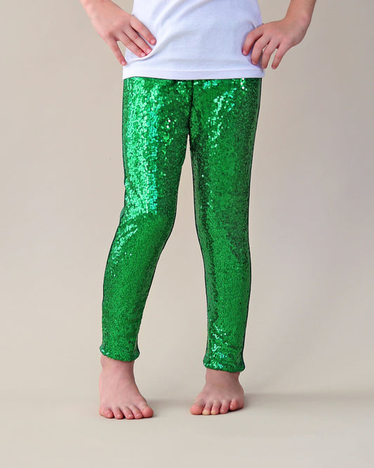 Sequin Leggings in Green