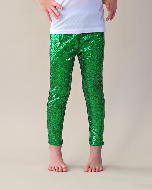 Sequin Leggings in Green