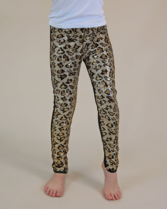 Sequin Leggings in Leopard