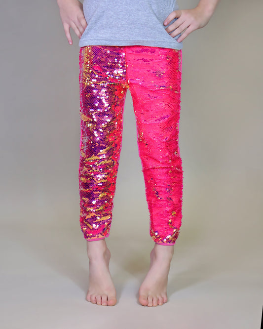 Flip Sequin Leggings in Watermelon