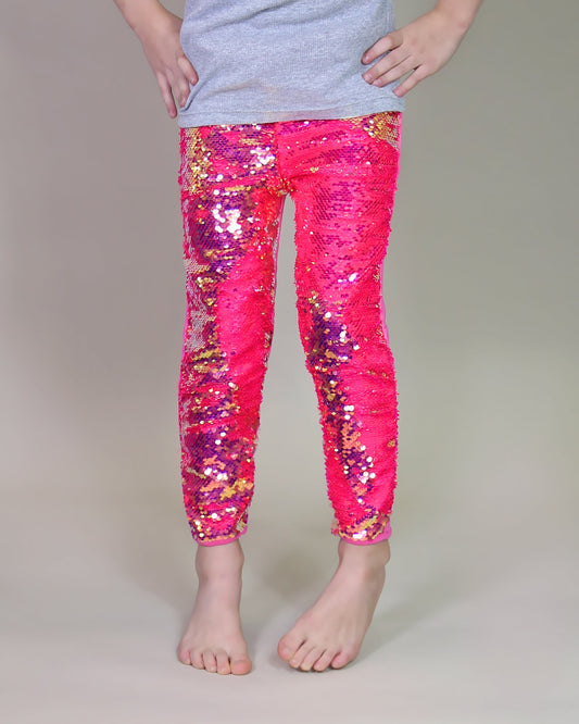 Flip Sequin Leggings in Watermelon
