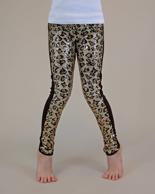 Sequin Leggings in Leopard