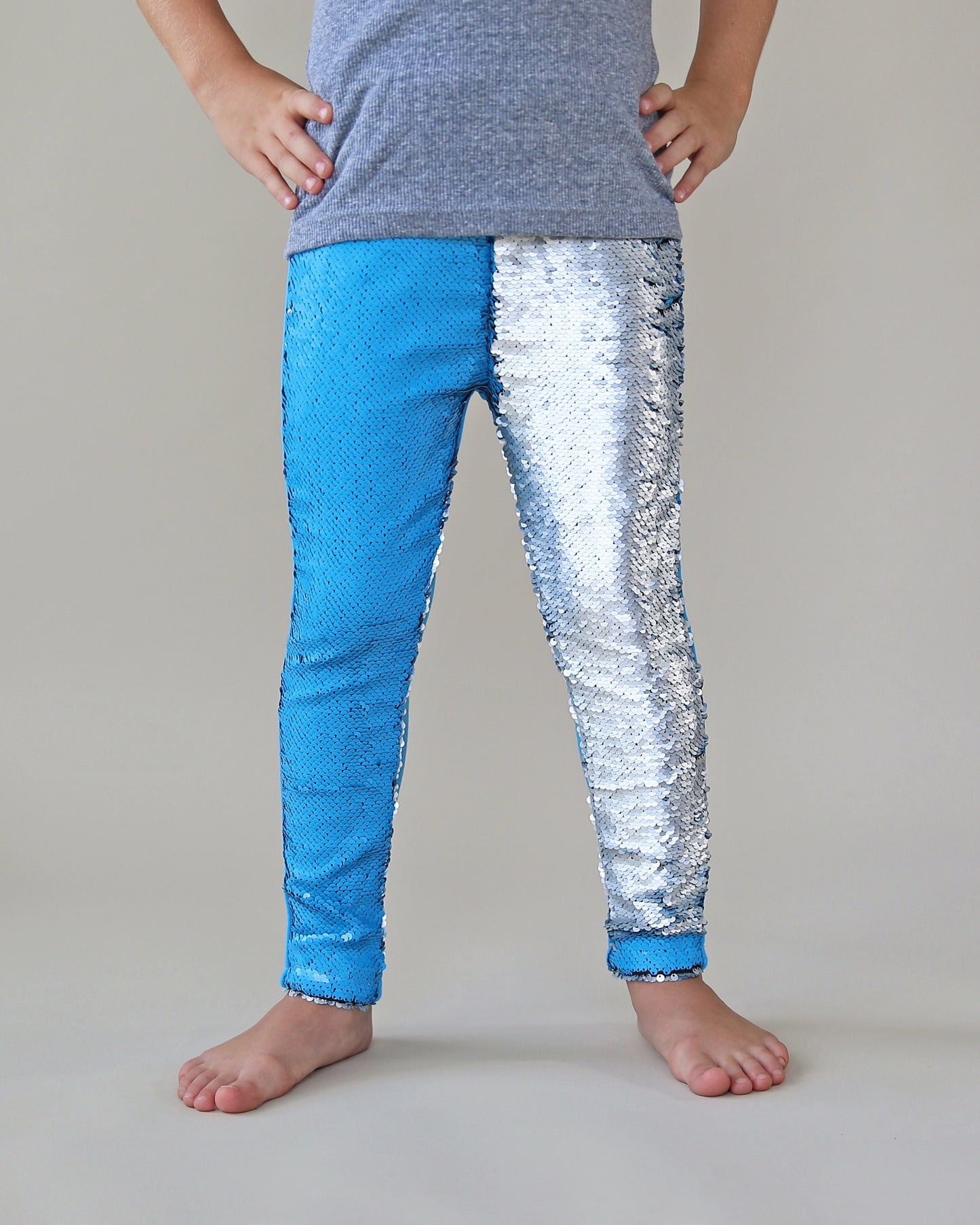 Flip Sequin Leggings in Electric Blue