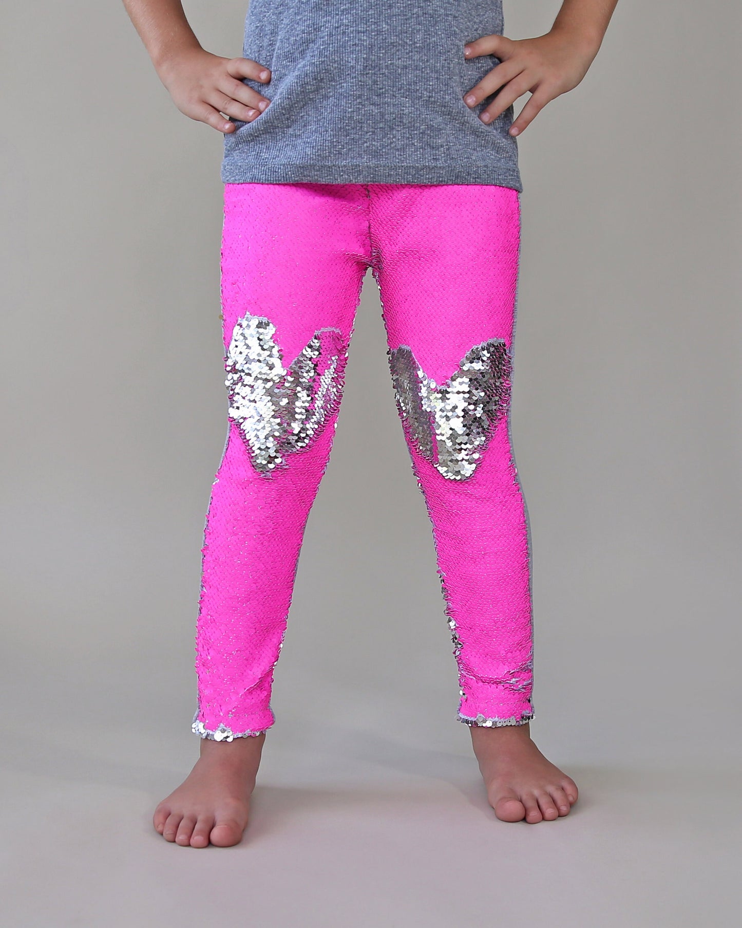 Flip Sequin Leggings in Neon Pink