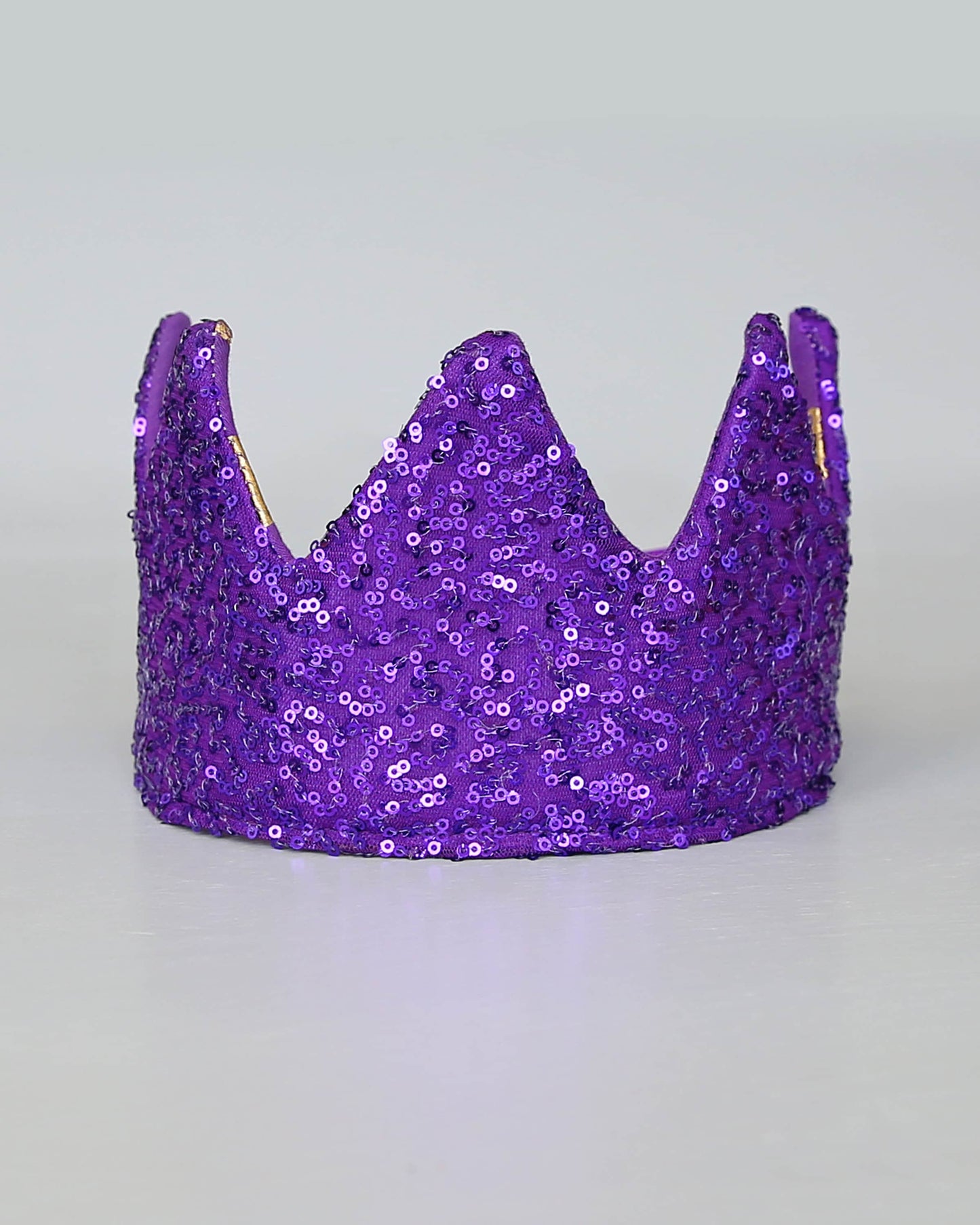 Purple Dress Up Crown - Sequin Crown - Birthday Crown - Purple and Gold Dots Sequin Crown - Purple and Gold Crown - Fits all