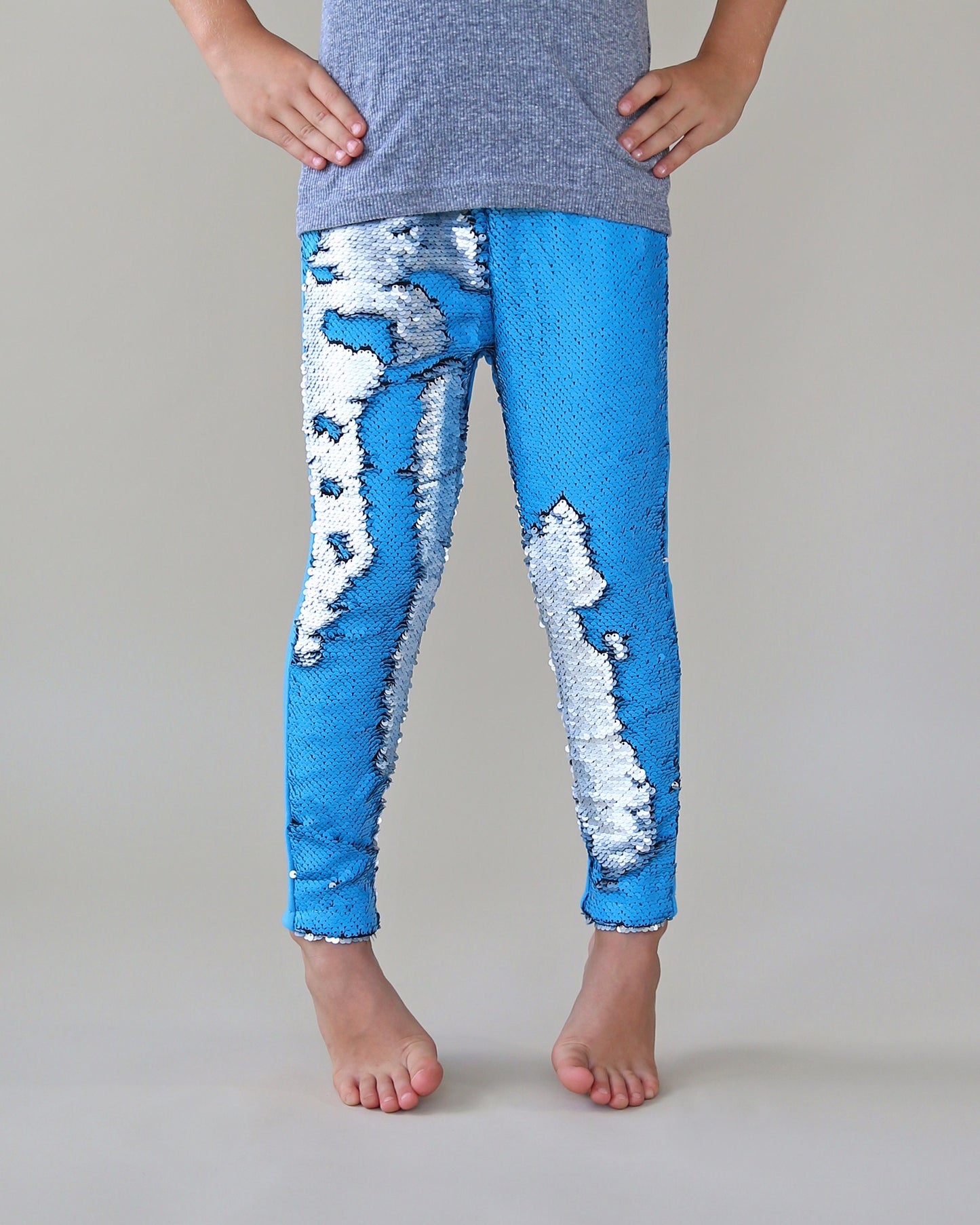 Flip Sequin Leggings in Electric Blue