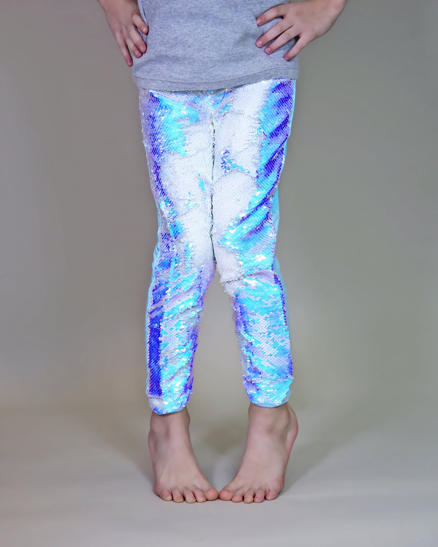 Flip Sequin Leggings in Ice Blue