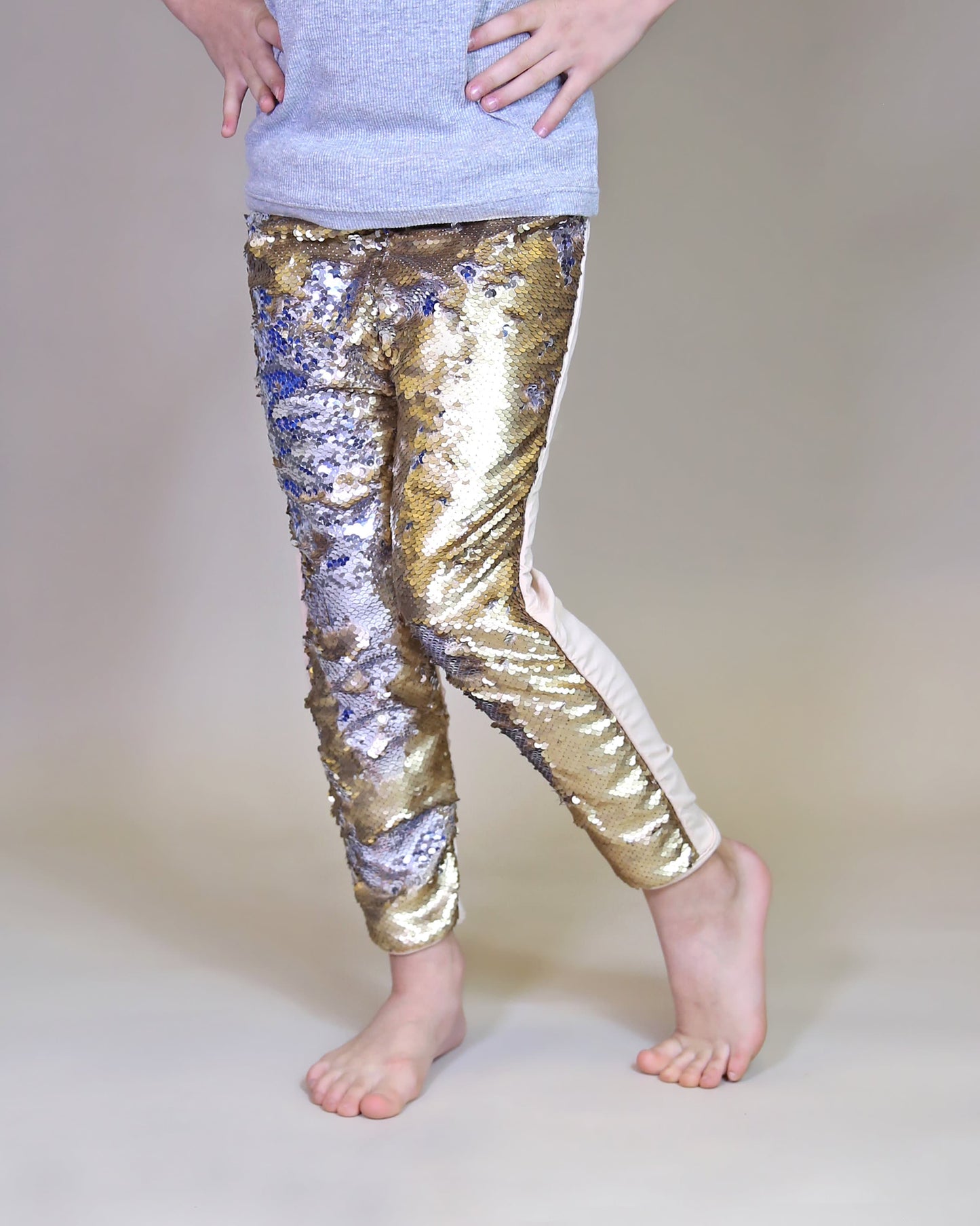 Flip Sequin Leggings in Gold and Silver