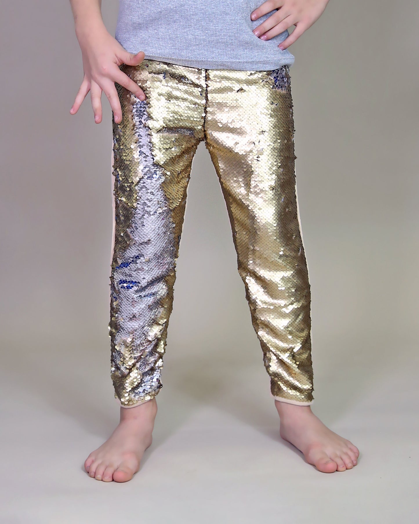 Flip Sequin Leggings in Gold and Silver